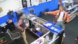 Bulletproof Vest Saves Clerk's Life During Shootout in Compton CA!
