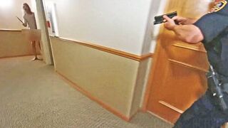 Police Officer Shoots Axe-Wielding Man in Apartment Building Hallway!