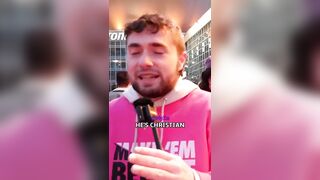 Soy Boy Tranny Ends up Crying for Help after Punching Interviewer on Street
