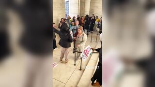 A fight broke out between high schoolers who walked out of school to protest ICE