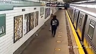 Thug Brutally Sucker Punches Random Woman on NYC Subway Platform