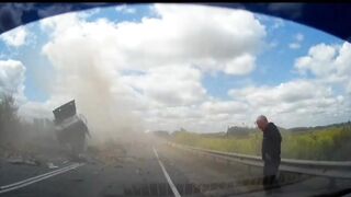 Driver Survives Being Ejected From His Truck After Vicious Crash!