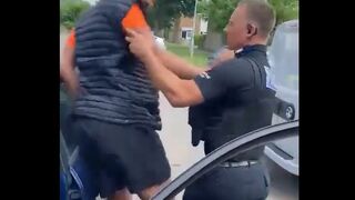 Pathetic Cop Can't Handle the Big Man.... Wasn't Expecting to Fight a Giant