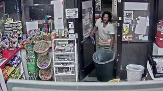 Lunatic In Detroit Sets Gas Station Store On Fire!