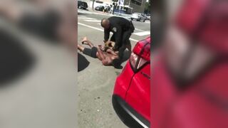 Handcuffed Man Attacked by a Police Dog!