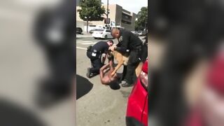 Handcuffed Man Attacked by a Police Dog!