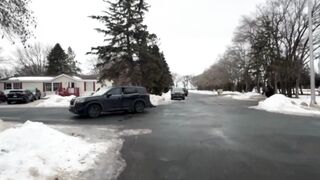 The cuffed woman tries to bolt and eats pavement HARD