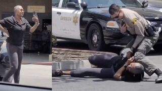 Cop Forcefully Attacks Woman Filming Her Husbands Arrest