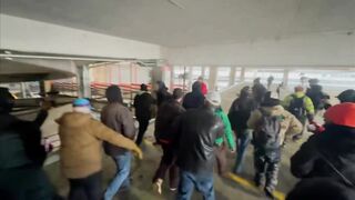 Anti-ICE rioters just BEAT an ICE supporter in Downtown Minneapolis with a flag pole, causing severe bIeeding