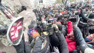 Insane scene out of Minneapolis where anti-Islam activist, Jake Lang, was mobbed, attacked & allegedly stabbed by left wing rioters earlier today.