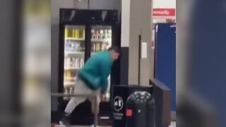 Complete Lunatic goes Nuts Inside Walgreens