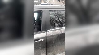 Hispanic man argues with Somali woman who refuses to move her car