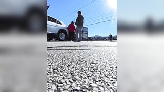 Man walks away from a brutal motorcycle crash and shows the full aftermath