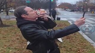 Demonically Possessed Liberals Scream at People Walking into Church.