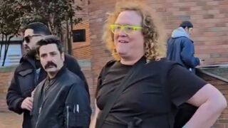 Trans activist melts down at free-Iran protest after finding out iranians there back Trump