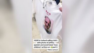 H&M Netherlands Selling Shirt with a Picture of Epstein that says "Love Children"