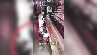 Man Choking to Death on Gum while his Wife Dances and does Shots at the Bar