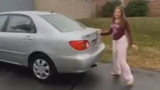 Raising a daughter who gets this excited to get an old Corolla is a job well done