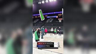 Turkish President Erdogan plays basketball with Shaquille O’Neal.