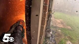 Rare Firefighter's bodycam shows battling housefire first-hand