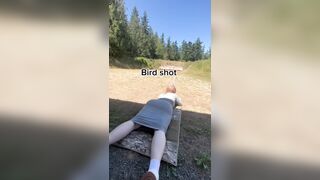 Recoil causes Hot Redhead's Ass to Giggle