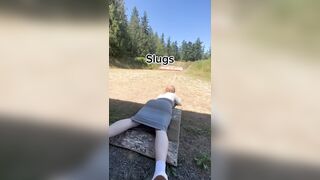 Recoil causes Hot Redhead's Ass to Giggle