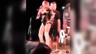 Fan from Crowd Drops his Pants to get Closer to Female Singer