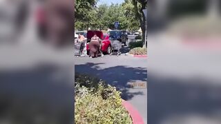Two Heavyweights Steal Two Shopping Carts Full of Clothes in Sacramento.