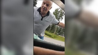Psycho Old Man Smashes Windows Out With Baton