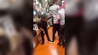 Woman Force Feeds her Co-Worker a Family Combo Meal at McDonald's...