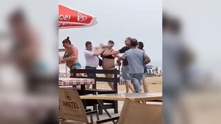 Ukrainian Family vs Russian Family on the Beach
