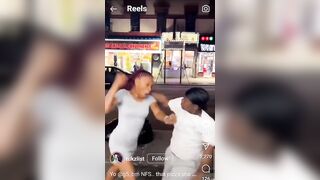 Dude catches a Vicious Beating from a Woman with Pernell Whittaker like Head Movement