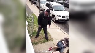 Pitbull gets a Beating after his Dog bit the Neighbors