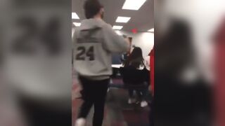 Girl Sneaks up behind and Delivers a Violent Beatdown in School
