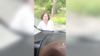 Karen Almost Ran Over While Trying To Stop Delivery Driver From Leaving!