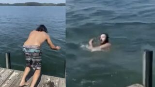 What Could Possibly Go Wrong? Moron Tries to Swim Against Current.