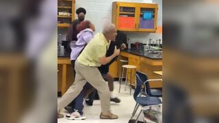 Too Much Going on in this Science Class, Teacher gets Involved as Well