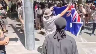 WTH is going ON? Leftist radicals literally STABBED a guy for waving an Australia Day flag in Melbourne yesterday.