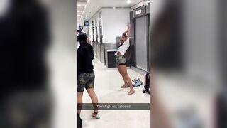 Demonically Possessed Spasm? Woman Freaks out at an Airport.
