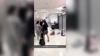 Demonically Possessed Spasm? Woman Freaks out at an Airport.