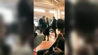 Girl just wants a Chair...She gets Rocked by Big Man. Justified?