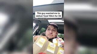 Ungrateful Uber Eats Driver Records Himself Eating Simeone's Food over bad Tip.