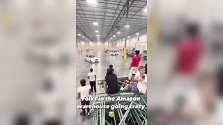 Lunch Time at the Amazon Warehouse is Pretty Crazy