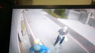 Psycho with a Spray Gun Full of Gas & Blowtorch Tries to Set Father and Son on Fire.