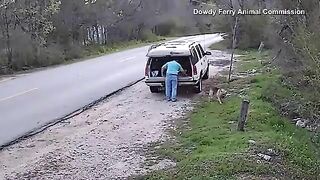 Heart Breaking Video shows Man Abandon his Dog on Side of Road (He was Arrested)