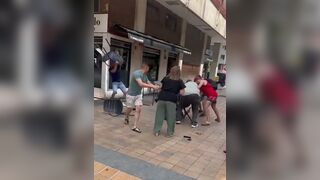 Chairs Smashed Over Everyone's Head in Brawl at the Square