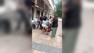 Chairs Smashed Over Everyone's Head in Brawl at the Square