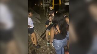 White girl get taught a lesson after she saids the N - WORD , did they go too far