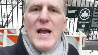 Michael Rapaport gets hit by a snowball in the streets of New York