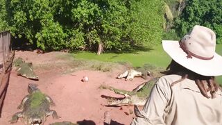 Crocodile Twists the Leg Off of another Croc in Front of Shocked Onlookers